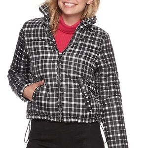Juniors' Jou Jou Black and White Puffer Jacket